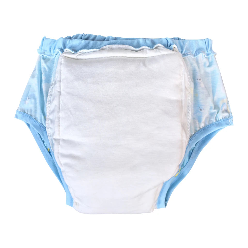 Waterproof Cotton Adult Baby Training Pants Reusable Infant Shorts Underweaer Cloth Diapers Panties Bear printed Nappy For Adult