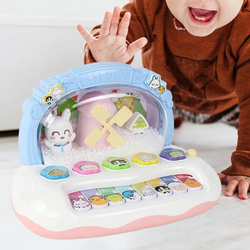 Baby Music Piano Toy Musical Instrument with Lights for Toddlers Early Learning Animal Keyboard Toy Gift for Boys Girls