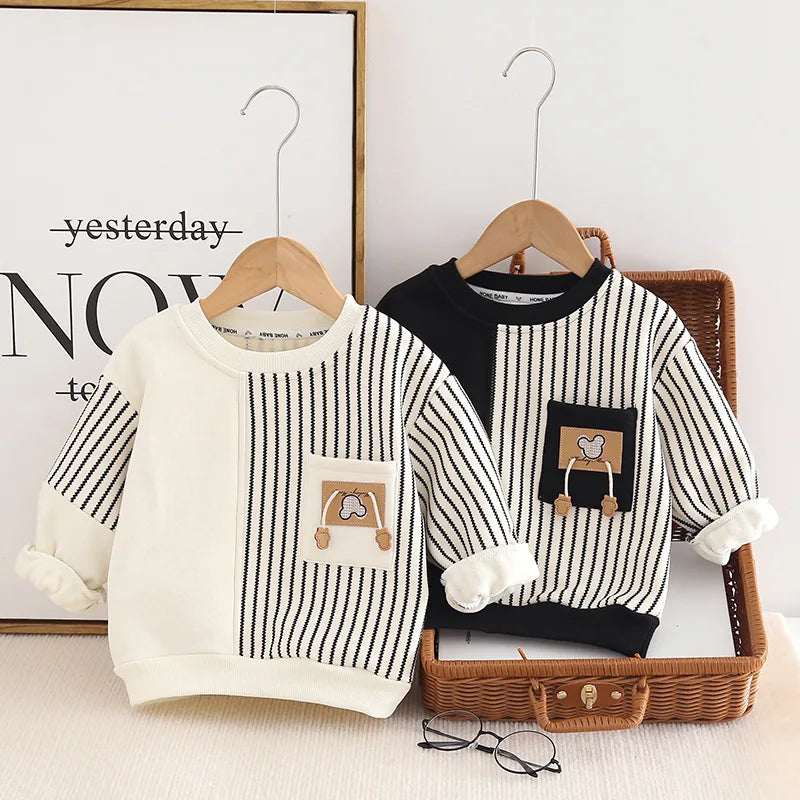 New Autumn Baby Boys Clothes Children Girls Fashion Striped T-Shirt Toddler Casual Costume Kids Outfits Infant Sportswear