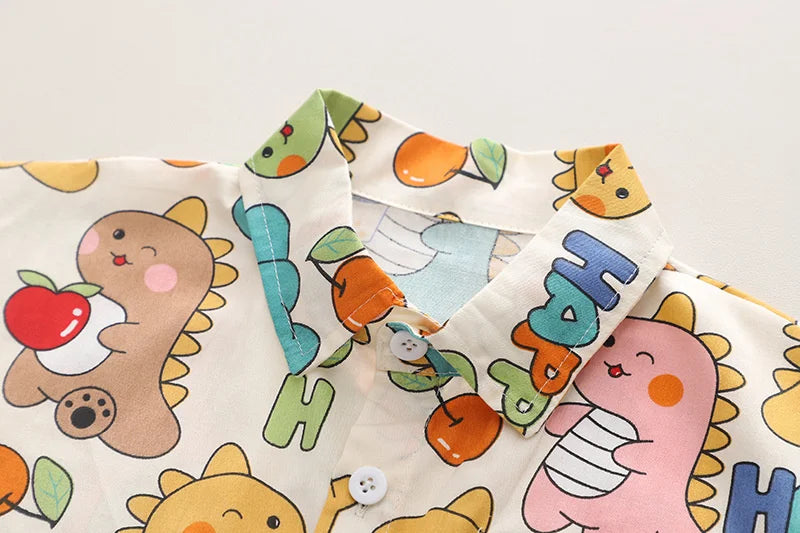 New Summer Baby Clothes Suit Children Boys Casual Cartoon Shirt Shorts 2Pcs/Sets Infant Outfits Toddler Costume Kids Tracksuits