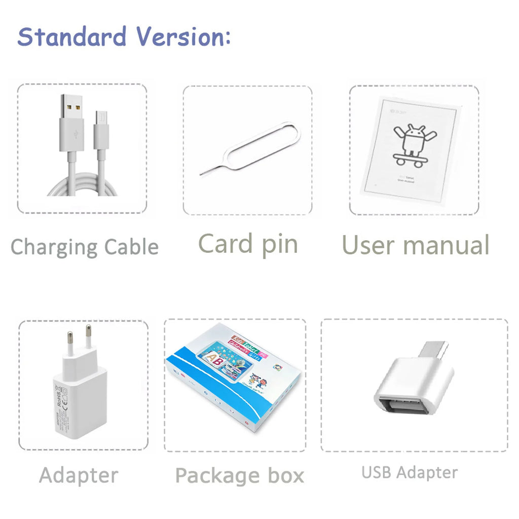 2025 New 7 Inch Cartoon Pattern Kids' tablets Quad Core 4GB RAM 64GB ROM 5G WiFi Learning Education Games Tablet Children's Gift