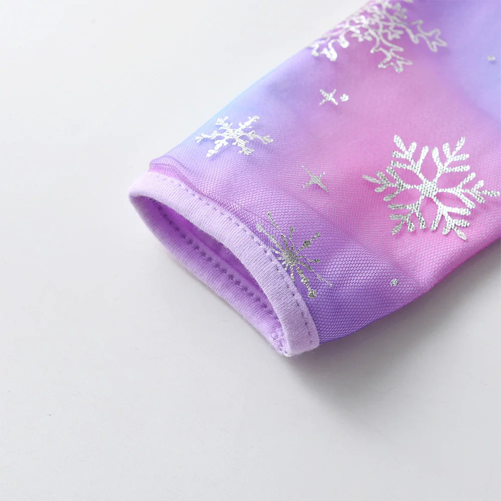 VIKITA Winter Princess Dress 2024 Long Sleeve Kids Birthday Party Prom Dress For Girls Irregular Layer Mesh Children Tutu Dress