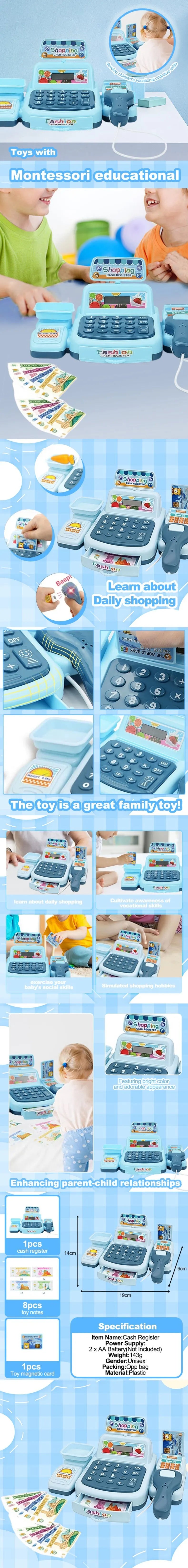 Simulation Shopping Cash House Toys Electronic Game For Kids Lighting And Sound Effects Supermarket Cashier Toys Boy Girl Gifts