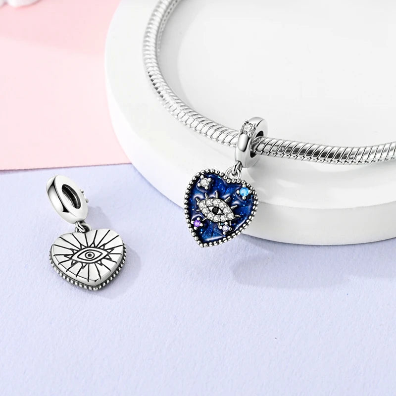 Hot Sales 925 Sterling Silver Charms Beads Devil's Eye Fatima's Hand Cross Beads Fit Original Bracelet Women DIY Jewelry Gifts