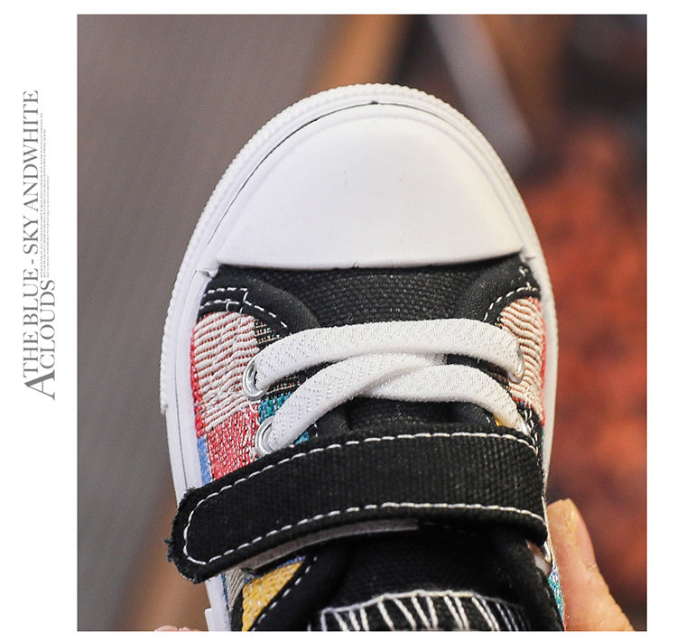 Children's Casual Shoes Toddlers Kids Canvas Sneakers for Boys Girls Fashion Classic Checkered Soft Rubber Sole Spring Autumn
