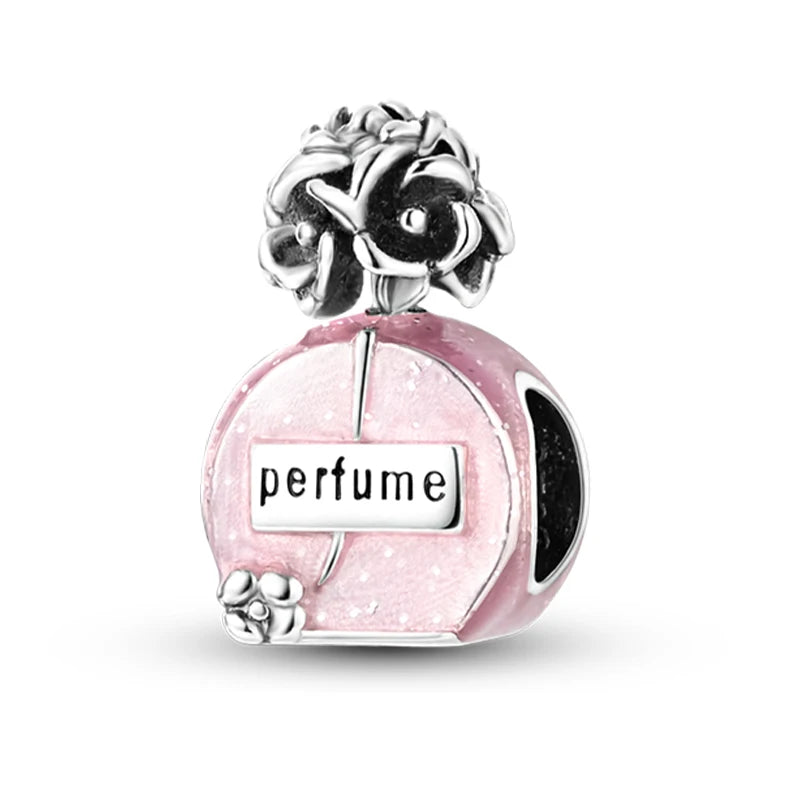 Hot Sale Charms Beads 925 Sterling Silver Pink Perfume Bottle Letter Luminous Firefly Tarot Card Beads Fit DIY Bracelets Jewelry