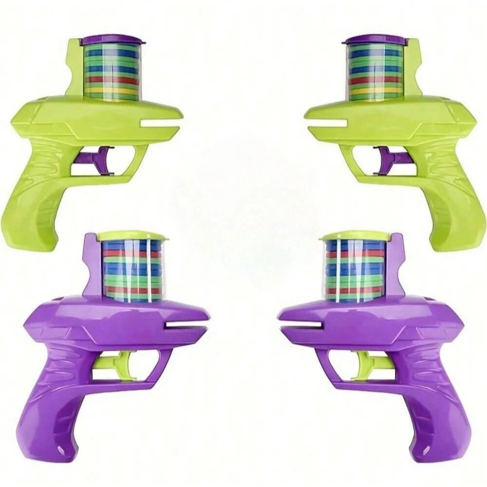 1PC Kids Outdoor Disc Gun Toy Flying Frisbee Shooting Launcher Interactive Parent-Child Game for Boys Perfect Birthday Gift