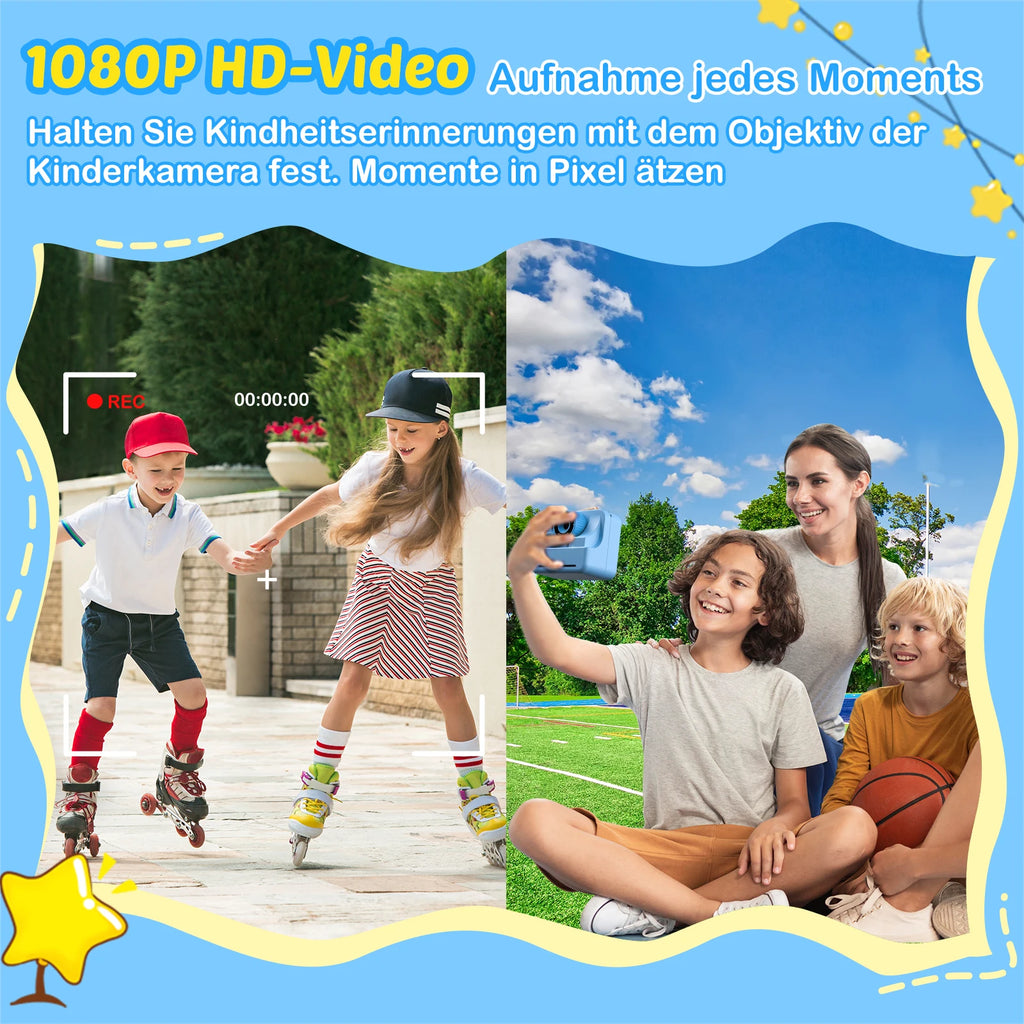 New Bee Kids Instant Print Camera 1080P HD Dual Lens Selfie 32GB Digital Camera for Girls Boys Christmas Birthday Gifts Toys