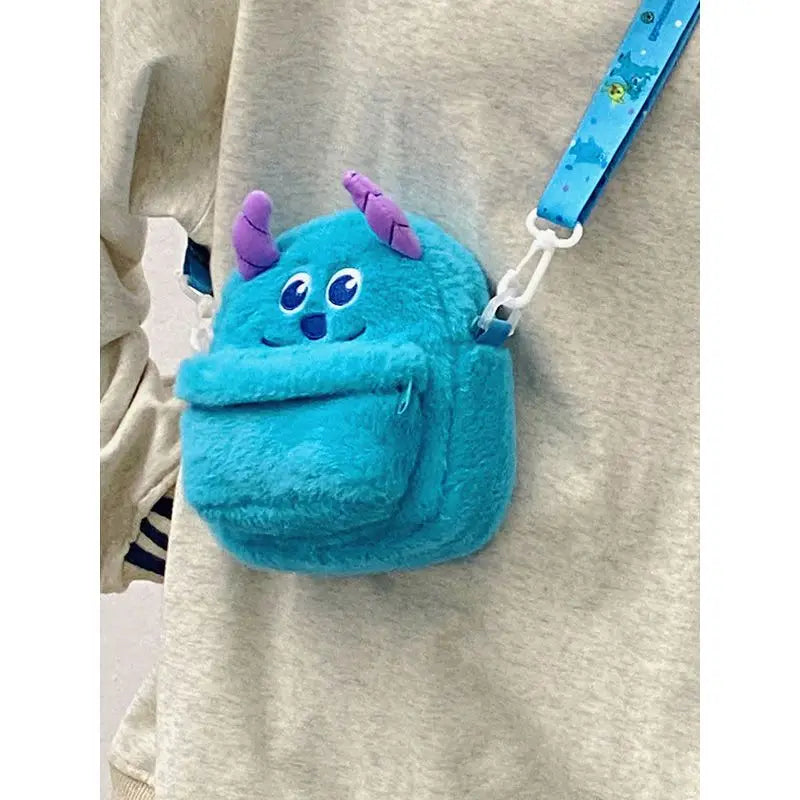 Disney Strawberry Bear 2025 New Girl Plush Backpack Cartoon Children Plush Messenger Bag Fashion Trend Girls Coin Purse