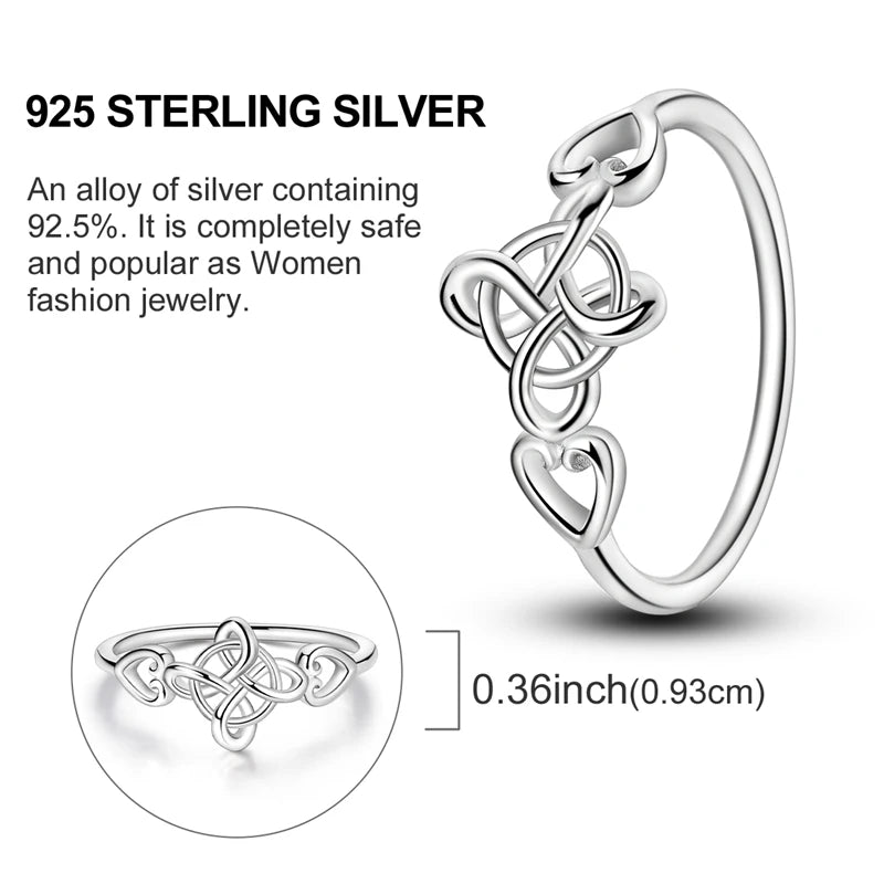 925 Sterling Silver Original Celtic Knots Charms Bead Earrings Ring Bracelet Necklace Series Jewelry Set For Women Men DIY Gift