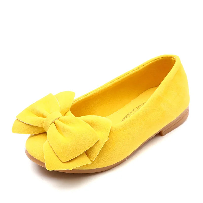 2025 New Fashion Girls Shoes PU Leather With Big Bowtie Candy Color Children Sandals Slip-on Kids Casual Shoes 21-36 Soft Hot