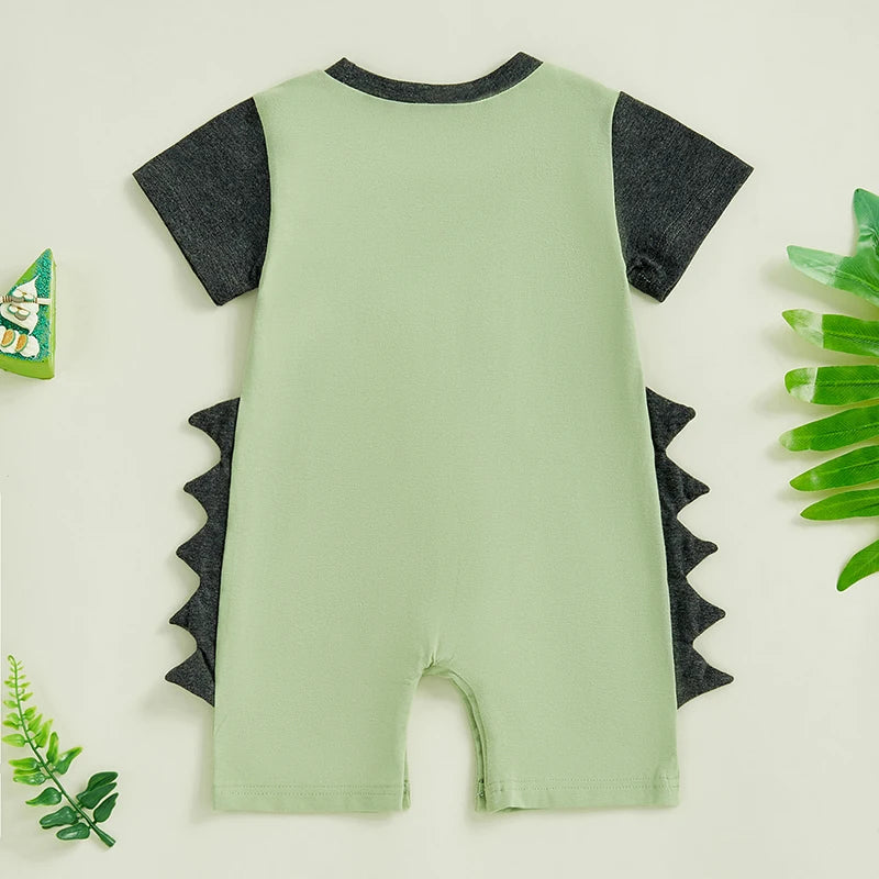 Infant Boy Cotton Romper Short Sleeve Round Neck Striped Jumpsuit Toddler Playsuit Summer Outfit for Newborns