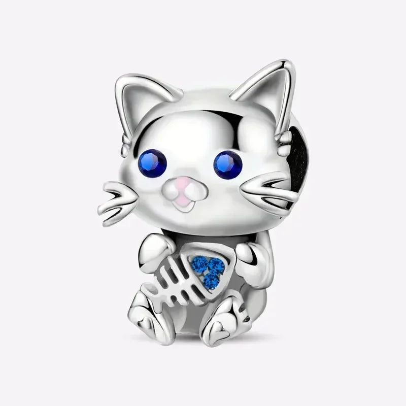 925 Sterling Silver Mushroom Cat Owl Puppy Cat Claw Charms Beads Fit Diy Bracelet Bangle Making Gift Of High Quality Jewelry