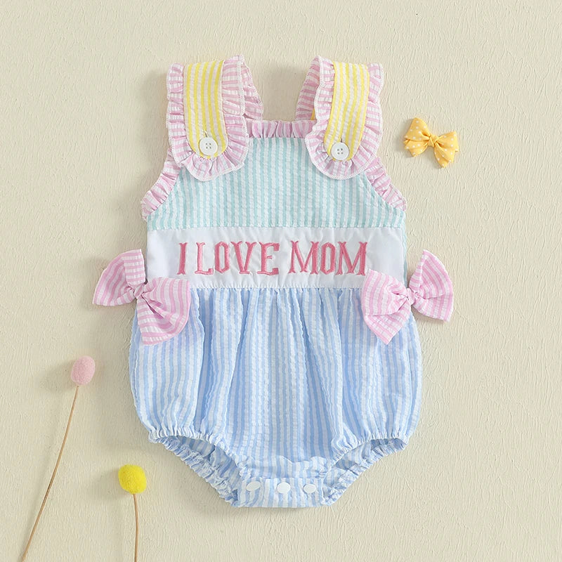 Adorable Toddler Floral Print Sleeveless Romper with Ruffled Trim and Bow Detail Cute Baby Girl Summer Jumpsuit