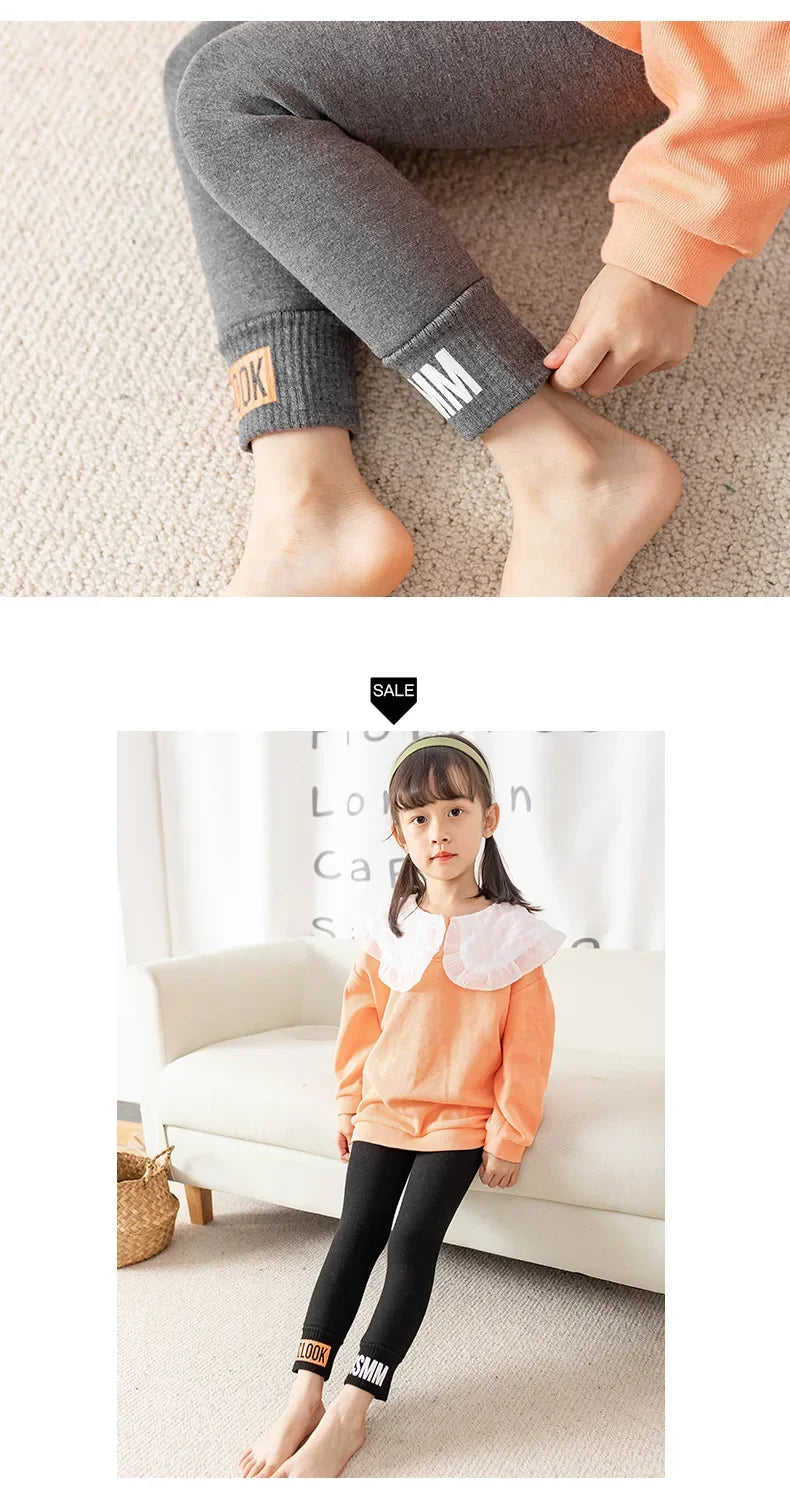 Autumn Winter Baby Girls Fleece Leggings Thick Warm Pants Girls Winter Pants Children Trousers 3-10Years Toddler Kids Trousers