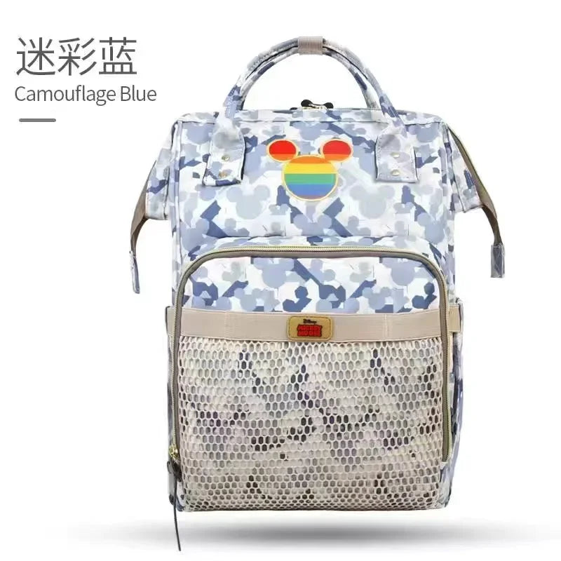 Disney Mickey Original New Diaper Bag Backpack Luxury Brand Baby Diaper Bag Large Capacity Multi-function Cartoon Baby Bag