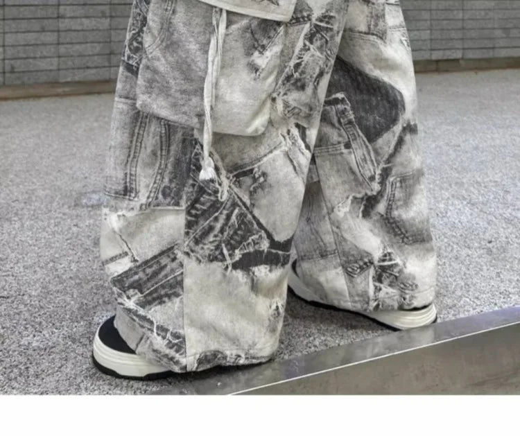 New 2025 Autumn Big Boys Wide-Leg Cargo Pants Loose Straight Comfortable Casual Bestseller for Teen Boys