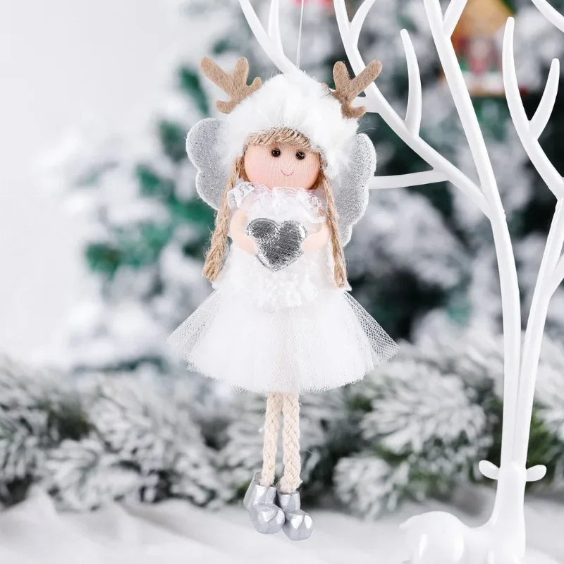 Christmas Tree Plush Ornaments Hanging Angel Christmas Tree Door Wall Hanging Decoration House Ornaments Angel Doll Toy