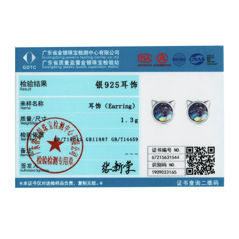 Bamoer 925 Sterling Silver Luxury Girl Earrings Rainbow Butterfy Cute Fancy Funny Ear Stud Original for Women Party Fine Jewelry