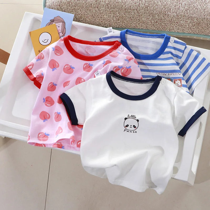 Children's Clothing T-shirt For Boys Girls Summer Cotton Fruit Print Short Sleeve Toddlers Tops Tees Soft Kids Clothes