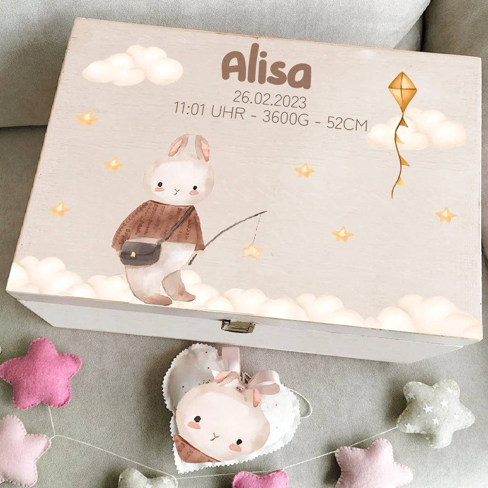 Personalised Wooden Keepsake Box Christening Gift for Boys and Girls Baby's First Keepsake Box Newborn Baby Gifts