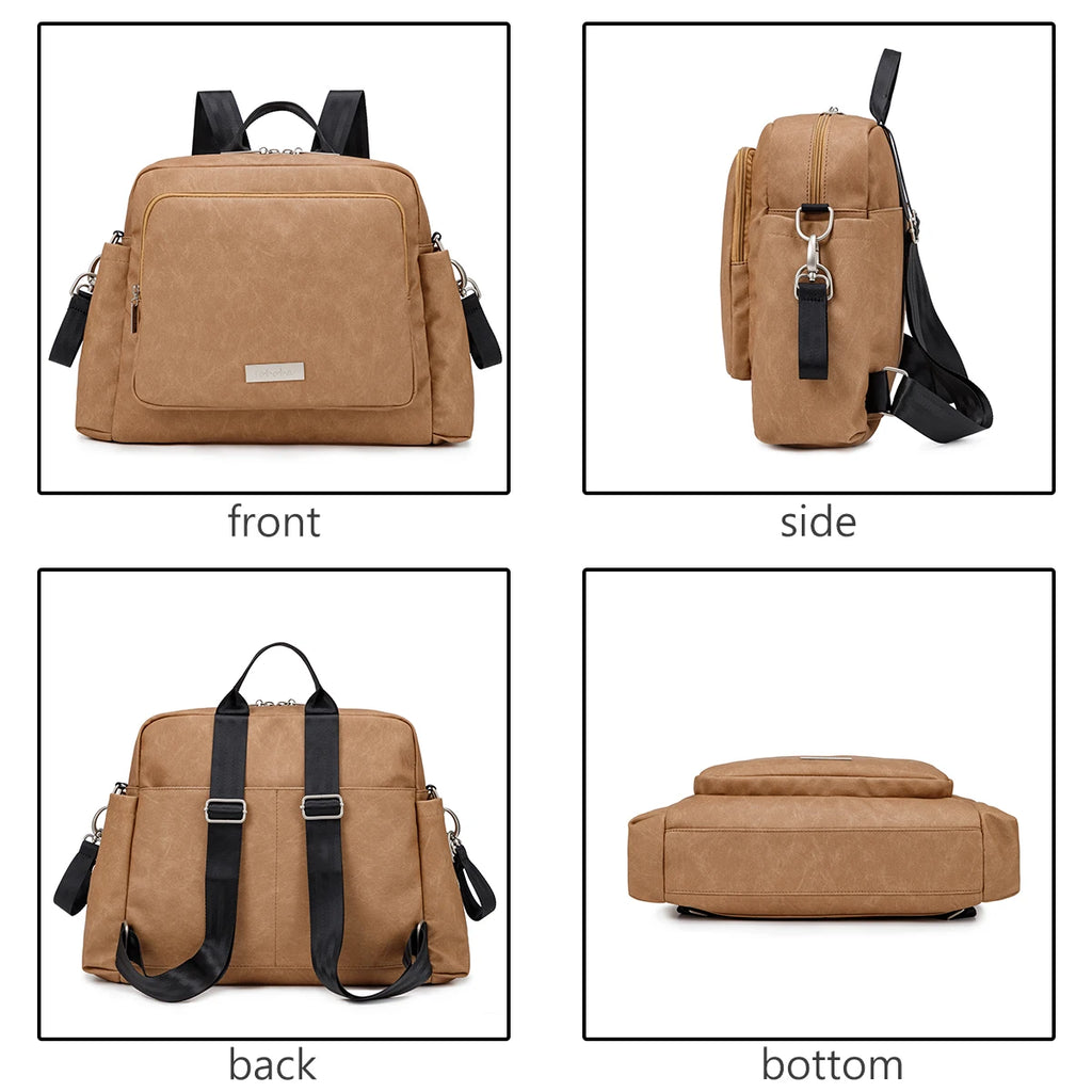 Soboba 2023 New Diaper Bags for Mother Waterproof Large Capacity Solid Polyester Diaper Backpacks Travel Bag for Newborn Baby