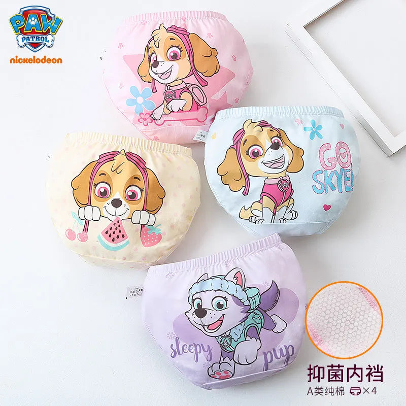High Quality Original Paw Patrol 4PCS/SET Baby Girl's Underwear Kids Underpants Liberty Skye Mmarshall Rubble Everest For 2-8T