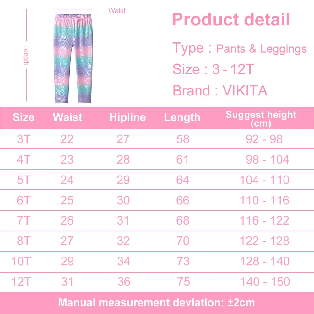 VIKITA Kids Rainbow Colorful Pants Girls Striped Skinny Pencil Pants Toddlers Casual Daily Fashion Trousers Children Clothing