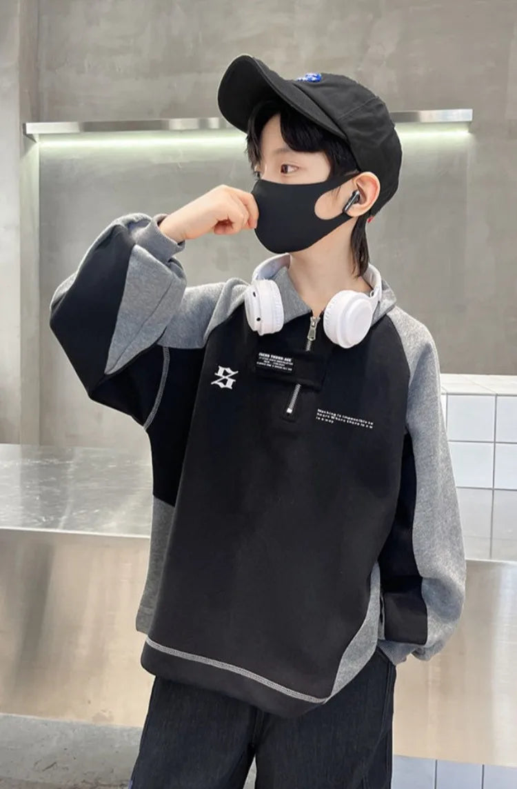 2025 New Arrival Boys' Base Layer Long Sleeve Top Spring Autumn Big & Mid Size Kids Stylish Cool Trendy Top