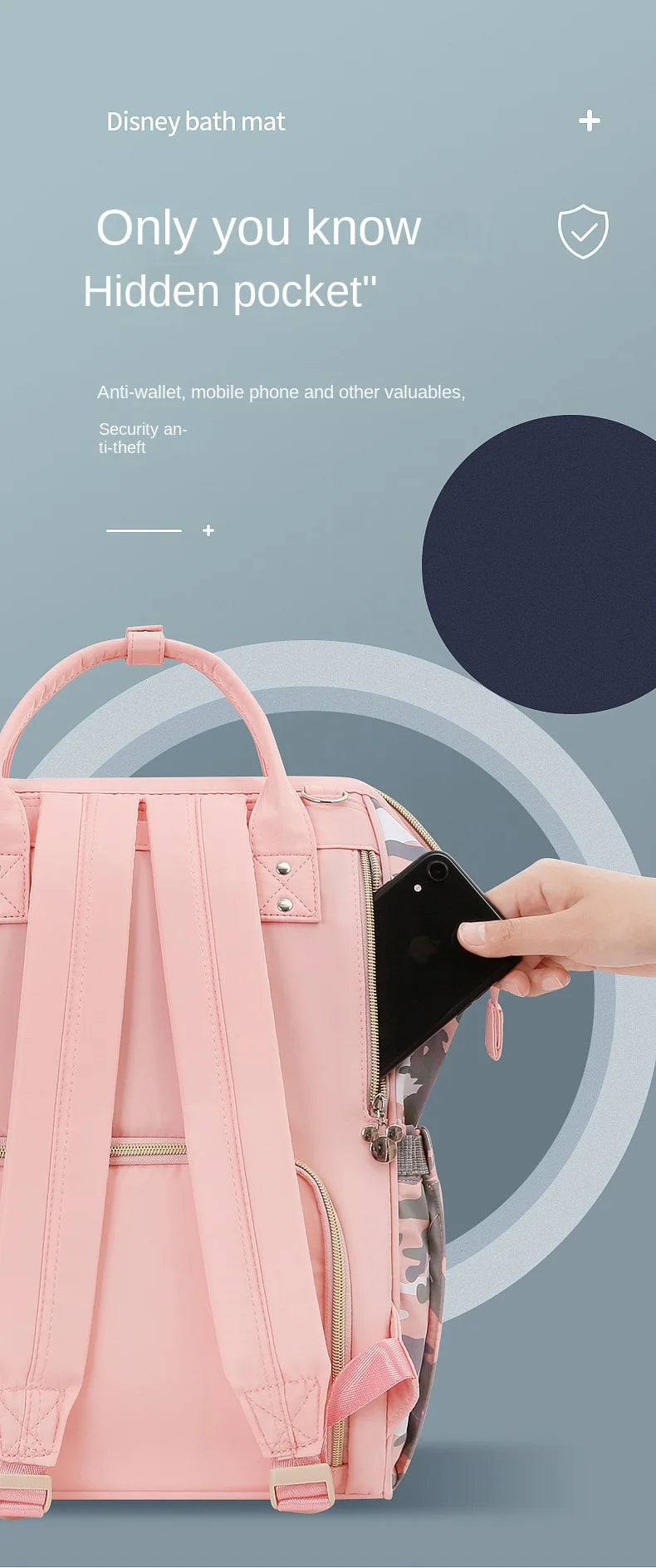 Disney Mickey's New Diaper Bag Backpack Cartoon Cute Baby Bag Multifunctional Baby Diaper Bag Luxury Brand Original Backpack