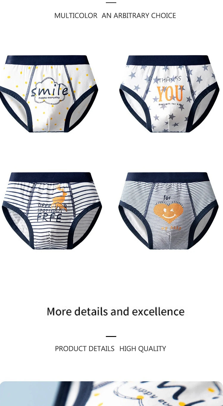 Multipack Cotton Boy Briefs Panties Excavator Pattern Kids Underpants Breathable Cartoon Design Child Hot Shorts Boys Underwear