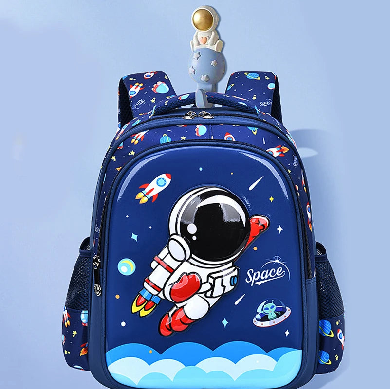 Children's Shoulder Bag Cartoon 3D Stereoscopic Astronaut Schoolbag Waterproof Kid Backpack Little Boy Dream Elementary School
