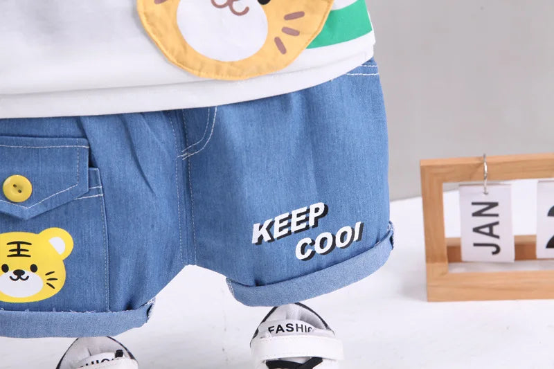 Summer Baby Boys Clothing Sets Cartoon Bear Cotton T-Shirt + Shorts 2Pcs Suits for Baby Kids Tracksuits Infant Casual Outfits