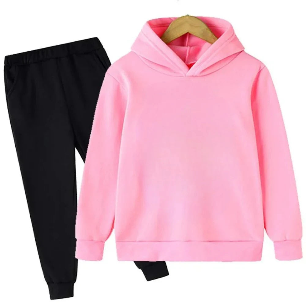 Autumn Winter Children 2Pcs Set Fashion Sports Hoodie+Pants Suits 4-14 Years Boys Girls Casual Outfits Tracksuits Kids Clothing
