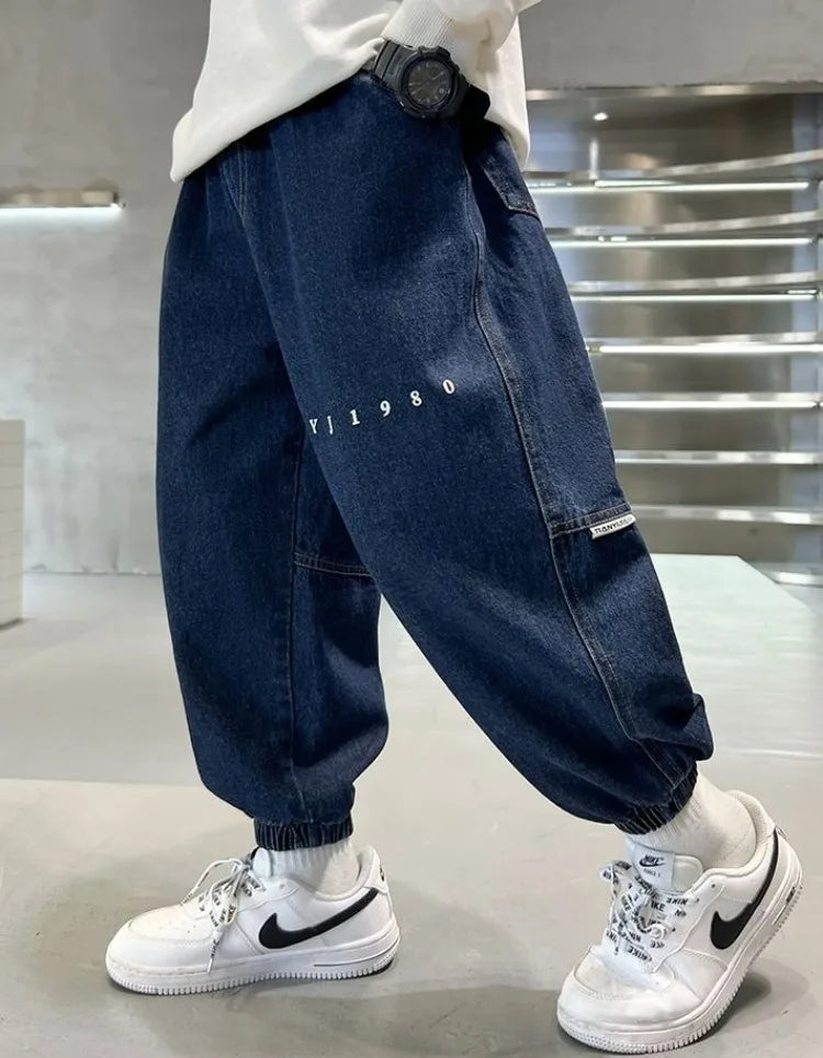 Boys Jeans Spring Autumn 2025 New Style Casual Pants Trendy Stretch Fabric Comfort Fit Toddler Boys