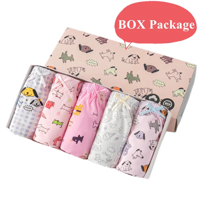 4Pcs/Set Little Girls' Cotton Panties Baby Toddler Soft Underwear softness Cute Pattern Kids Briefs Multipack
