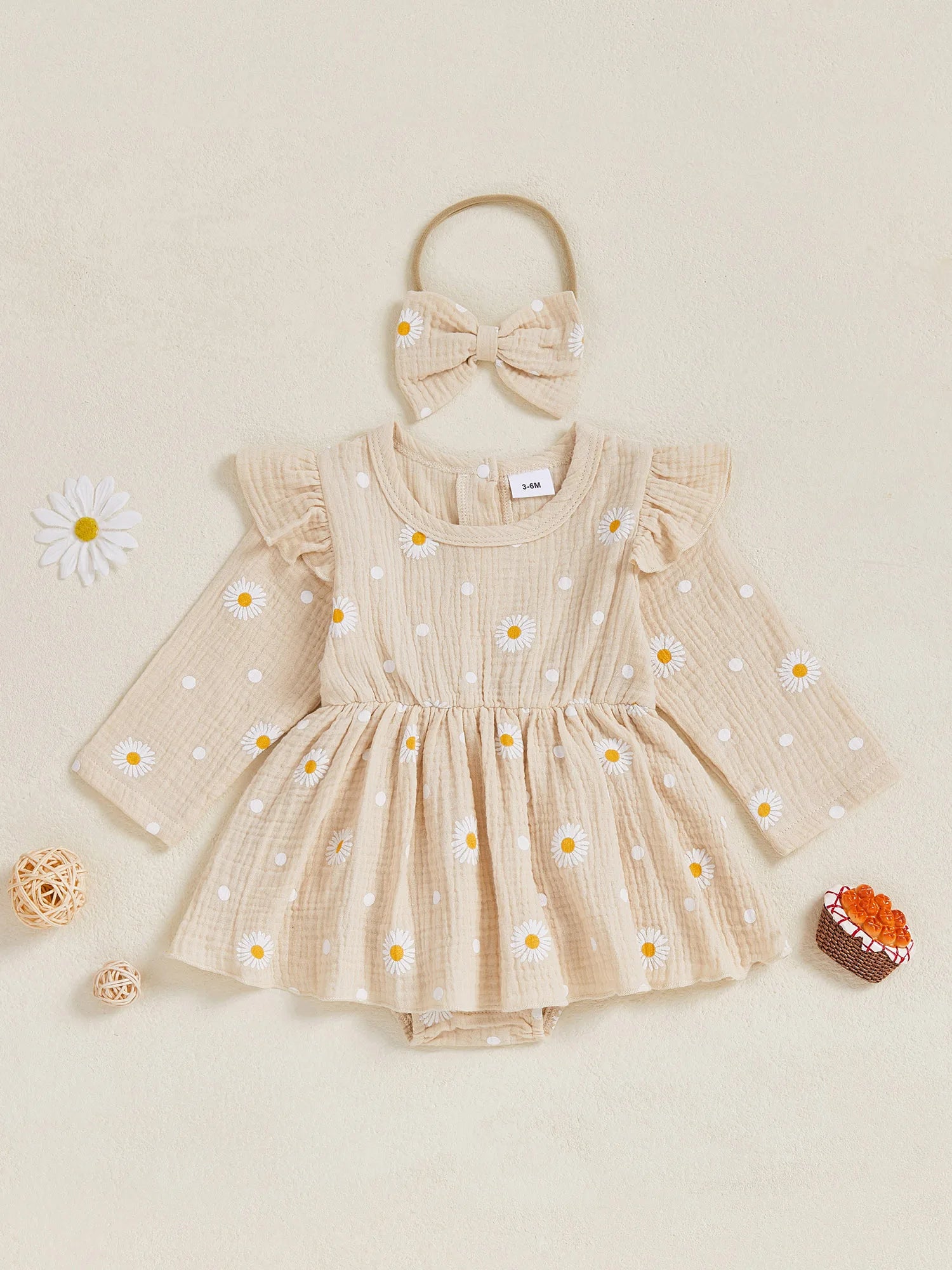 Adorable Toddler Floral Print Jumpsuit with Matching Headband for Springtime Fun - 2 Piece Set for Baby Girls