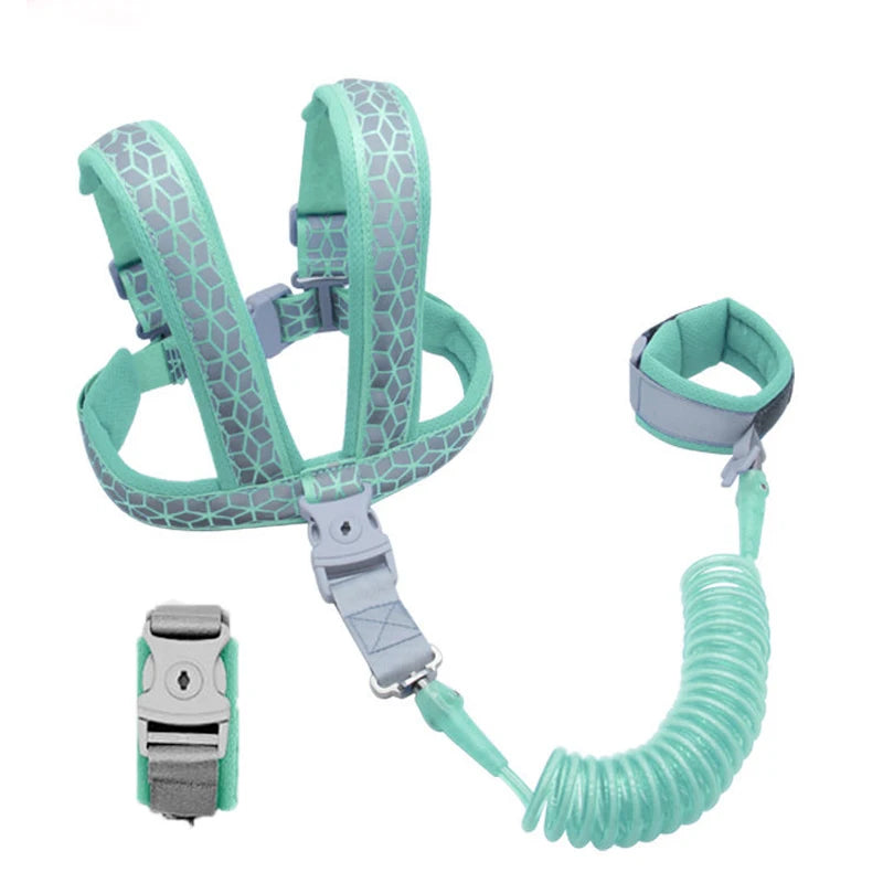 2 in 1 Baby Harness Belt Leashes+Anti Lost Wrist Link,Child Anti Lost Leash Baby Cute Harness Belt Strap Hold Kids Wrist Link