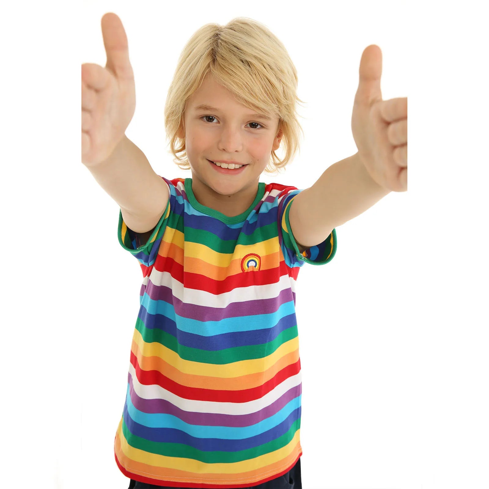 Mudkingdom Boys Girls T-Shirt Colorful Rainbow Unisex Shirt Striped Summer Boys Tops Kids Clothes Girls Tees Children Tank Tops