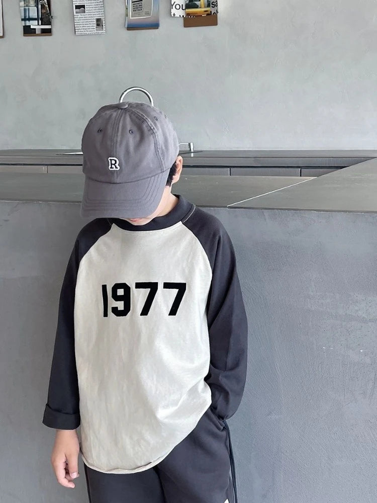 Casual Raglan Sleeve Top Korean Style Kids Boy Clothes Boys Tshirt Clothing 7 8 Years Boys' T-shirt Children's 12 Long Tee 2025