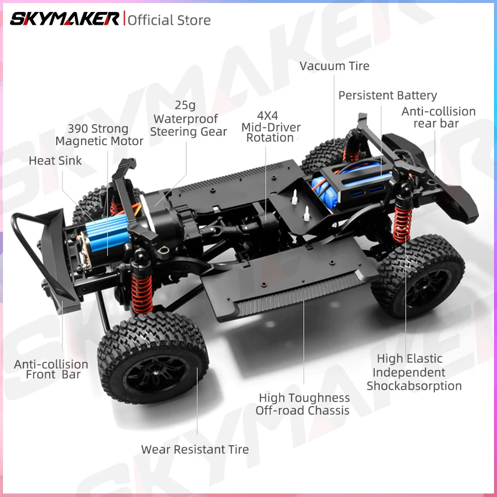 MN128 1/12 RC Car 4WD Jeep Model 2.4G Remote Control LED Light 4X4 Off Road 4WD Climbing RC Truck Electric Toy Car Gift for Boy