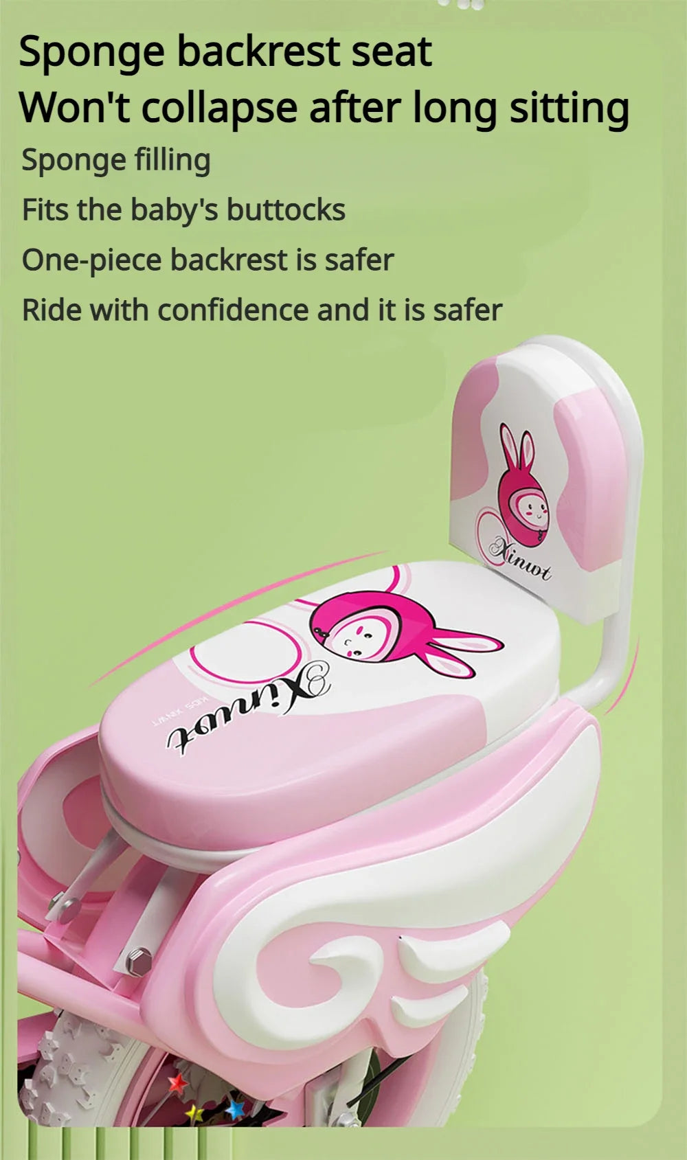 Folding Children's Bicycle Cute Cartoon Princess Girls Bike with Training Wheels Doll Seat & Basket Kids Boys Cycle Bikes (Pink)