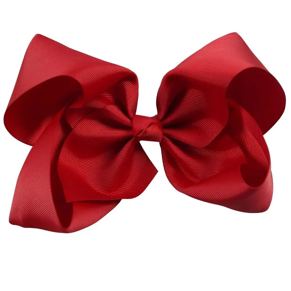 60 Colors Boutique 8" Large Solid Grosgrain Ribbon Hair Bow Clips Barrettes for Women Girls Accessories
