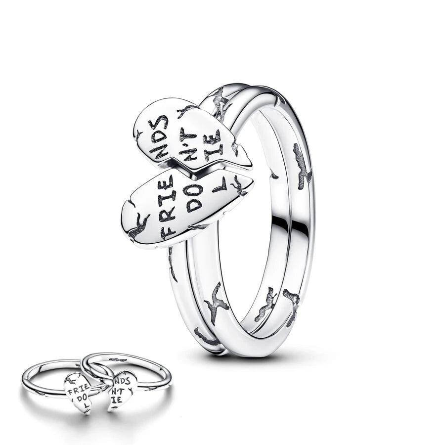 2025 New Disney Stranger Things Christmas Series Ring，Sparkling Bow Ring，Fits The Original DIY Holiday Gifts for Women