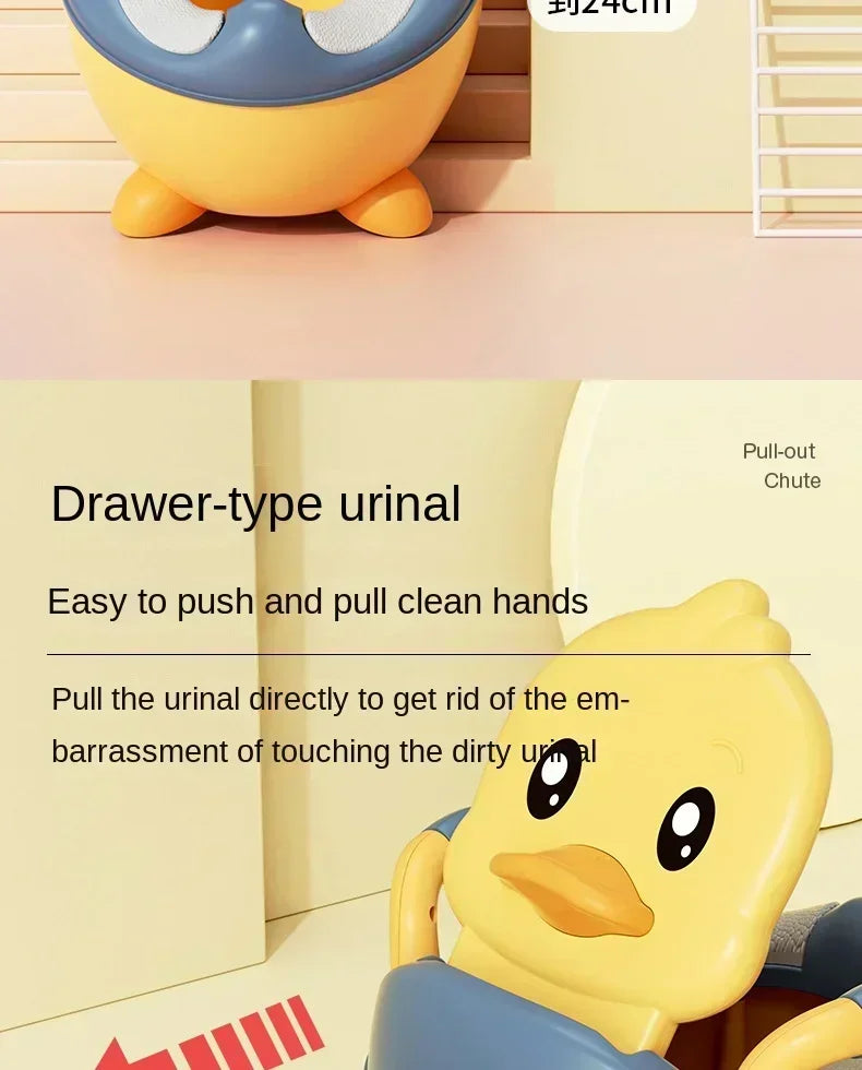 Potty Training Toilet for Kids Household Cute Cartoon Duck Soft Hard Cushion Clamshell Waist Guard Toilet Baby Toilet Supplies