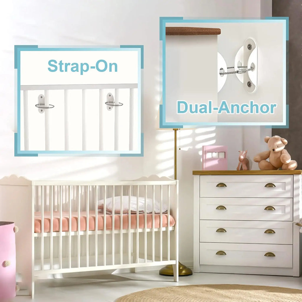 Furniture Anchors Furniture Straps for Baby Proofing Prevent Falling Anti Tip Earthquake Straps for Child Toddlers Kids Safety