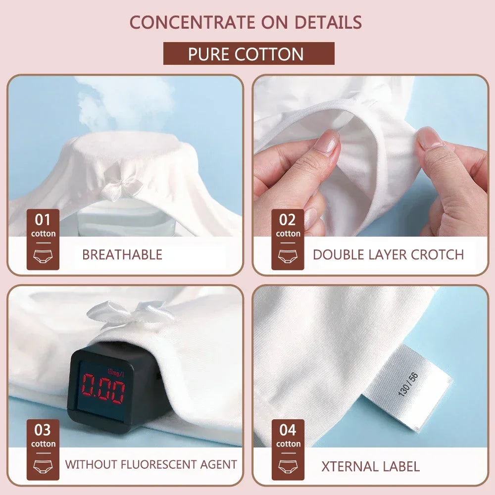 Kids Cotton Pure White Teenage Girl Panties Little Girl Dance Underwear High School Student Underpants Daily Young Girl Briefs