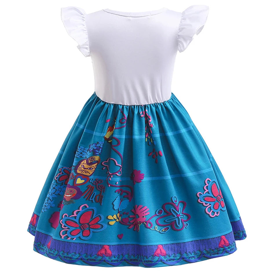 Mirabel Isabela Cosplay Princess Dress Kids Encanto Charm Costume Girls Halloween Children's Day Birthday Party Holiday Clothes