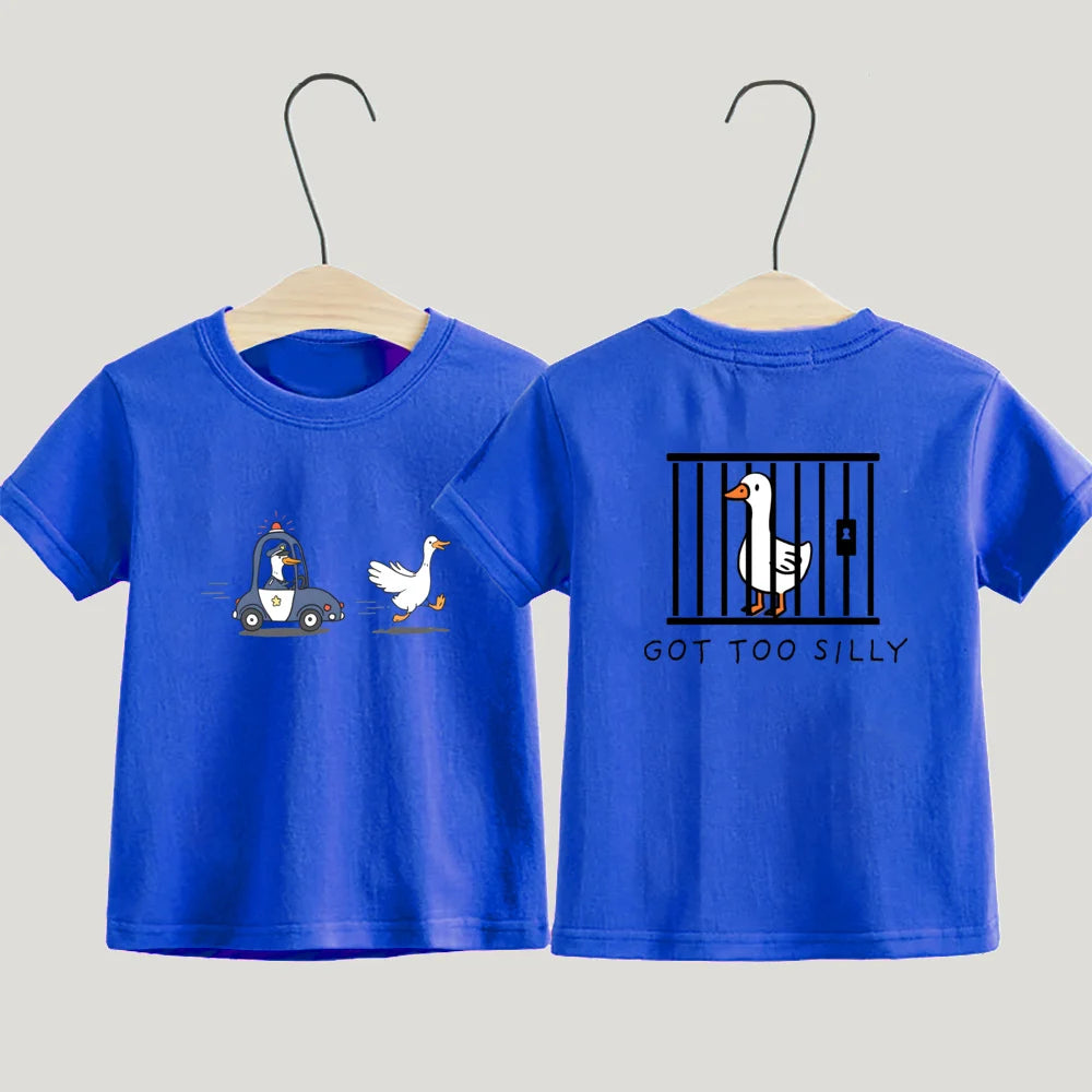Got Too Silly Toddler Shirt Funny Silly Goose Boys Girls Short Sleeve Tee Funny Farm Animal Kids Shirt Baby Funny Shirts