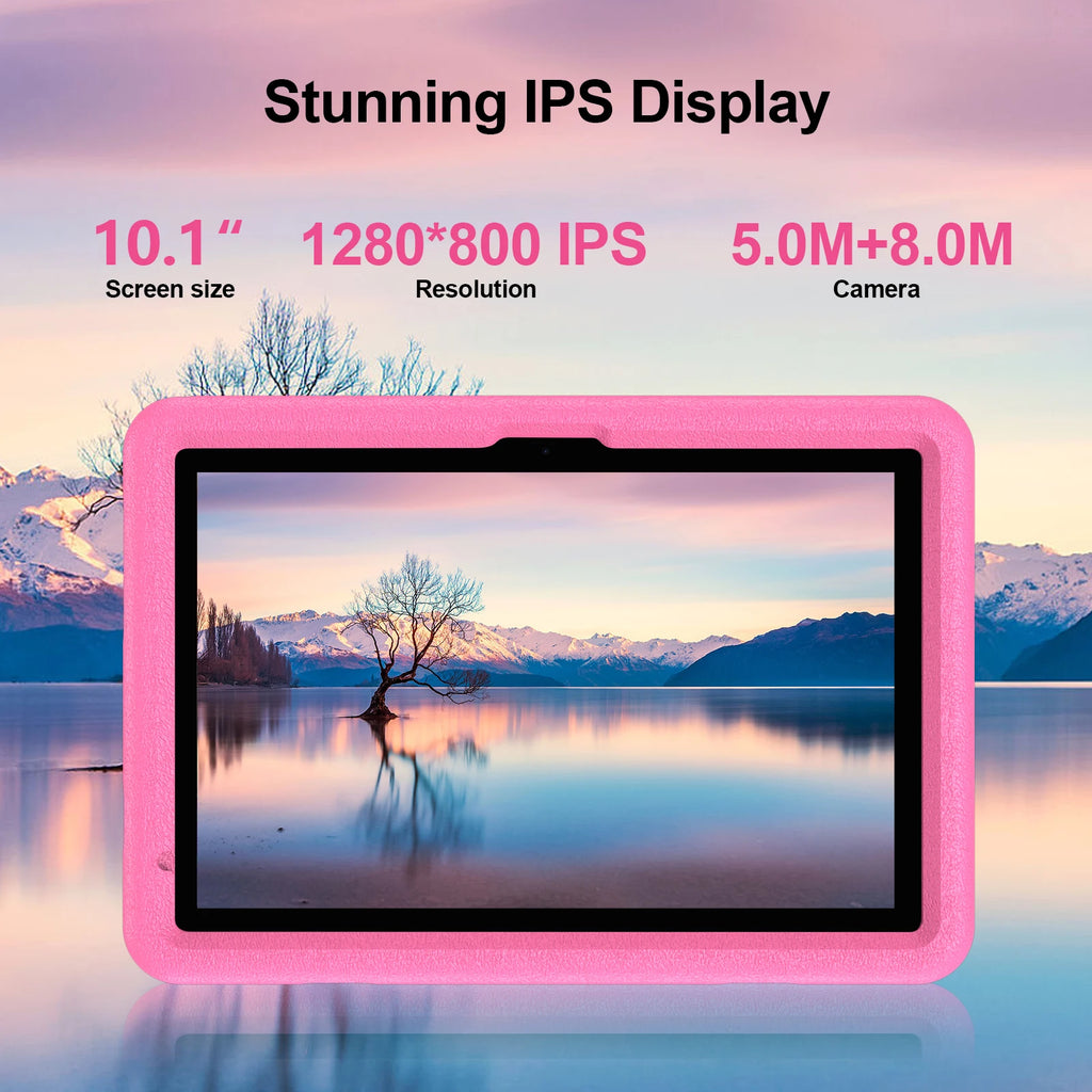 10.1 Inch Tablet for Kids, Android 13, Octa-Core, 4G LTE Dual SIM, Parental Control, 12GB RAM(6+6 Expand)/128 GB Storage